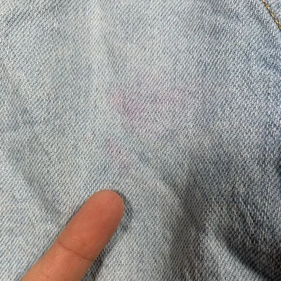 Overall Shorts Womens Medium Blue Denim Jeans Rainbow Details Festival Casual - Picture 13 of 15